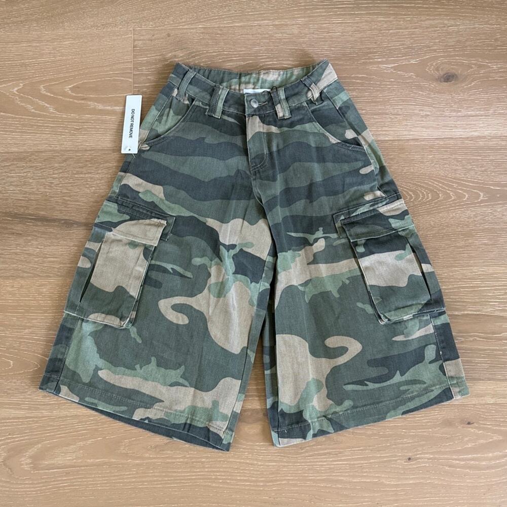 Princess Polly Cargo Jorts Camo Quinni Size 0 Green Tan